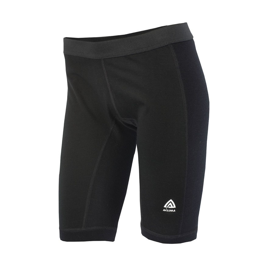 Dame Aclima | Aclima Womens Warmwool Long Shorts/Windstop Sort (Jet Black)