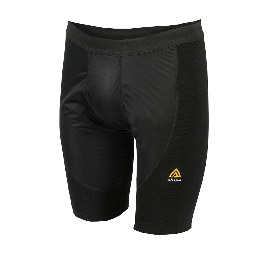 Herre Aclima | Aclima Mens Warmwool Long Shorts W/Windstop Sort (Jet Black)